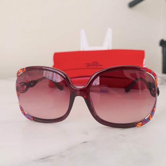 Emilio Pucci EP650S Oversized Cardinal Maroon Luxury Sunglasses with Case - Picture 8 of 12